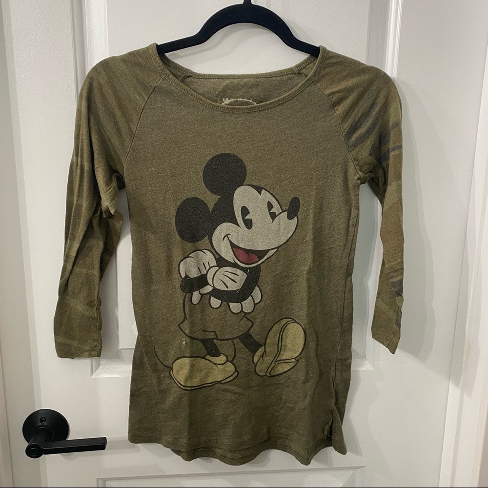 Disney Mickey Mouse Camo Baseball T-Shirt